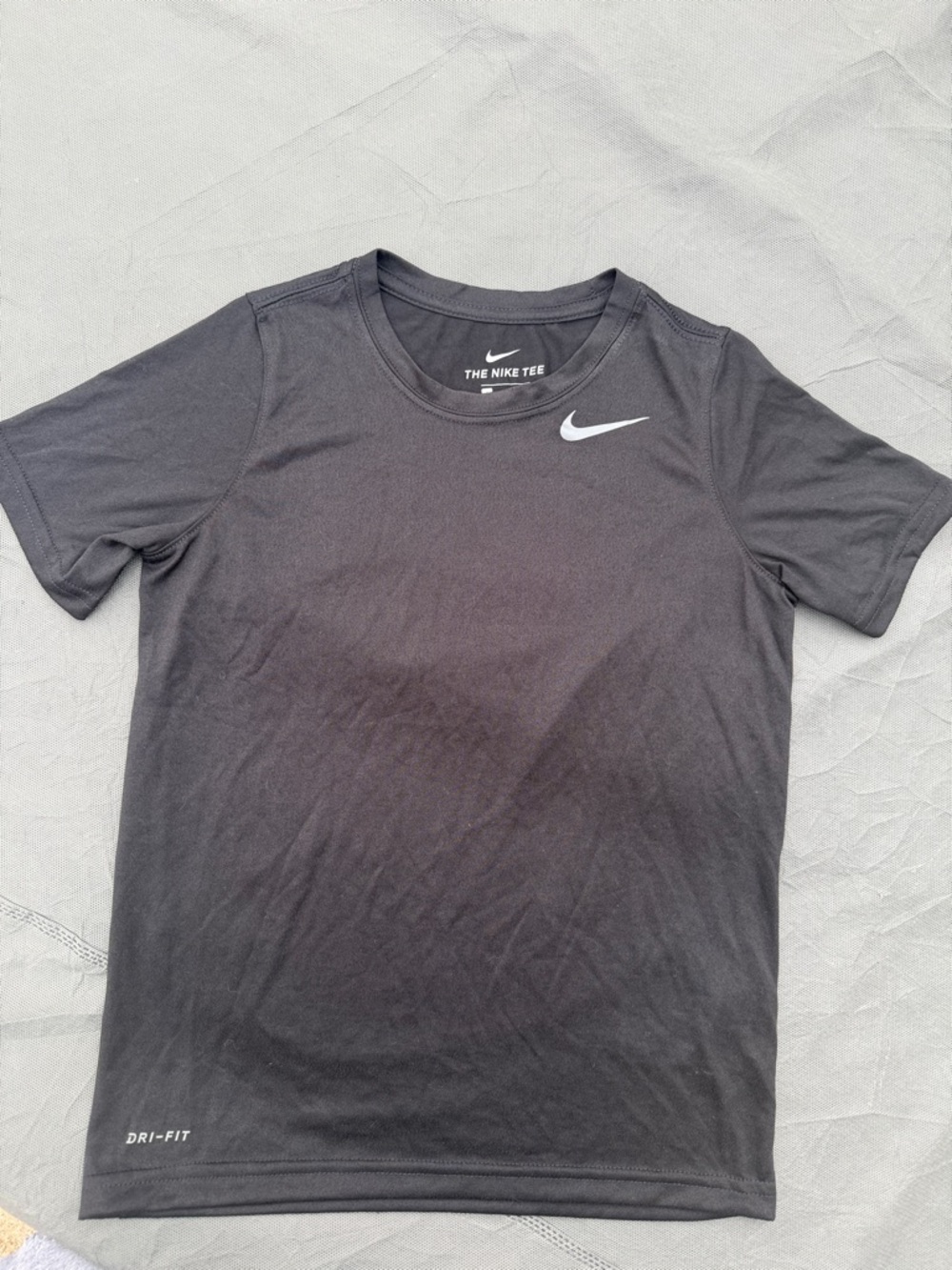Nike Black Short Sleeve Dri-FIT Tee with White Swoosh